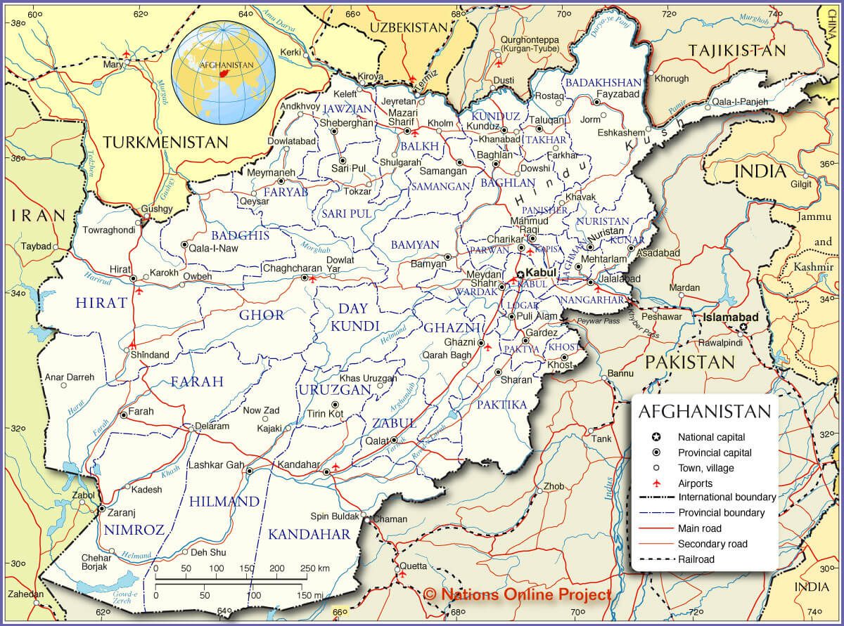 afghanistan provinces map